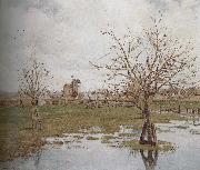 Camille Pissarro flooded grassland Germany oil painting artist